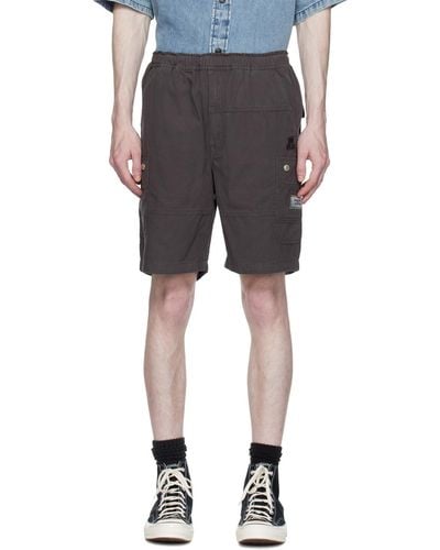 Izzue Panelled Cargo Shorts - Black