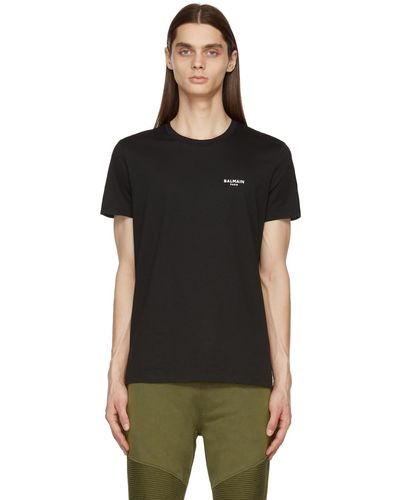 Balmain フロックロゴ Tシャツ - ブラック