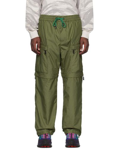 3 MONCLER GRENOBLE Zip-off Convertible Ripstop Pants in Green for