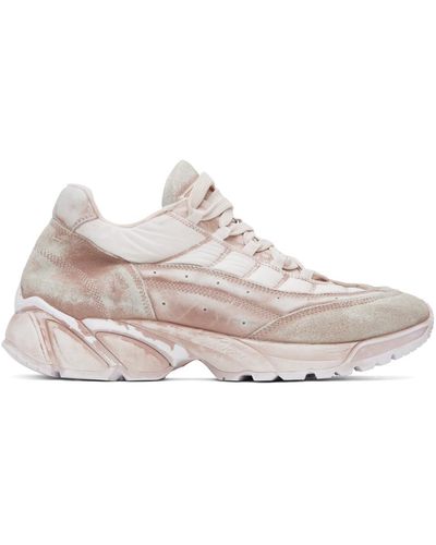 MM6 by Maison Martin Margiela Pink Distressed Sneakers - Black