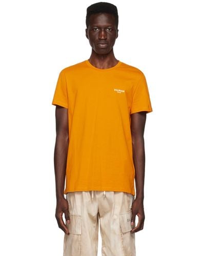 Balmain Flocked T-shirt - Orange