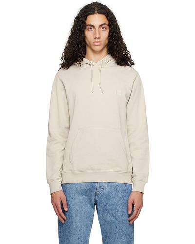 BOSS Taupe Bonded Hoodie - Multicolour