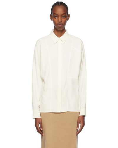 Totême Toteme Off-white Panelled Shirt - Black
