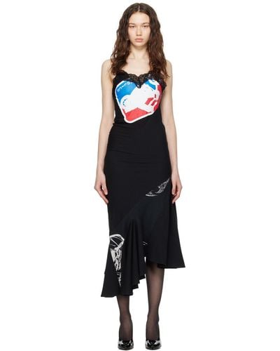 Conner Ives Reconstituted Midi Dress - Black