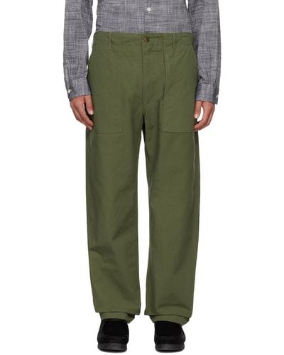 Engineered Garments Khaki Drawstring Pants - Green