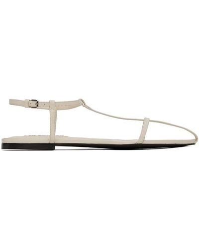 Jil Sander Off-white Flat Sandals - Black