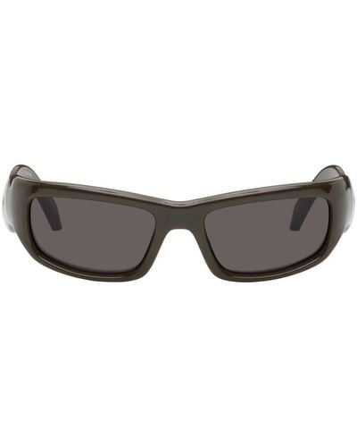 Balenciaga Brown Hamptons Rectangle Sunglasses - Black