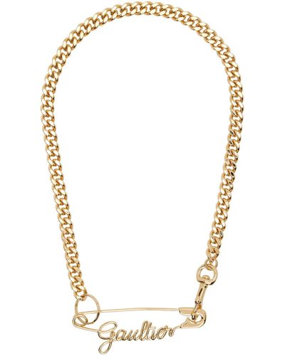 Jean Paul Gaultier Gold 'the Gaultier Safety Pin' Necklace - Multicolour
