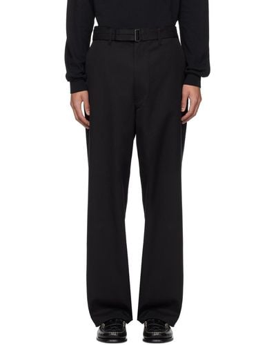 AURALEE Belted Trousers - Black