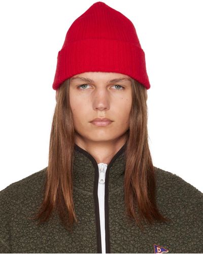 Drake's Ribbed Beanie - Red