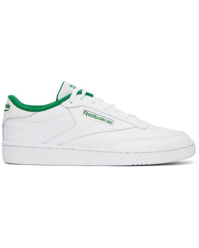 Reebok White & Green Club C 85 Sneakers - Black