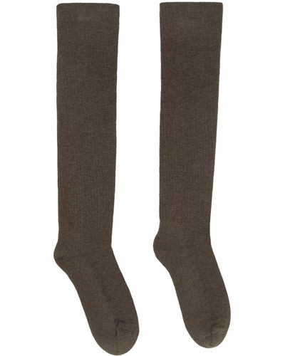 Rick Owens Chaussettes hauteur mi-mollet brunes - Multicolore