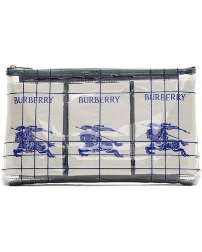 Burberry トランスペアレント Ekd Label ポーチ - メタリック