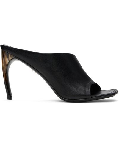 Ferragamo Curved Heeled Sandals - Black