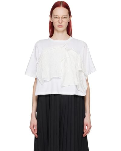 Tao Comme Des Garçons Embroidered Top - White