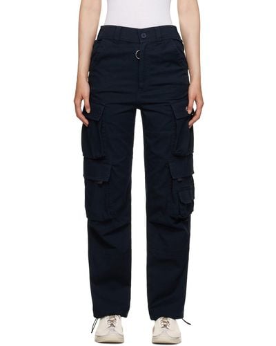 Martine Rose Navy Cargo Trousers - Blue