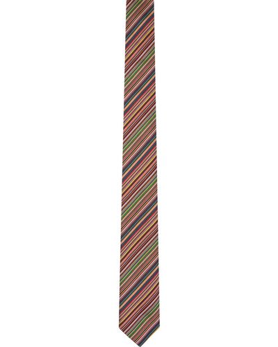 Paul Smith Cravate e à rayures verticales emblématiques - Noir