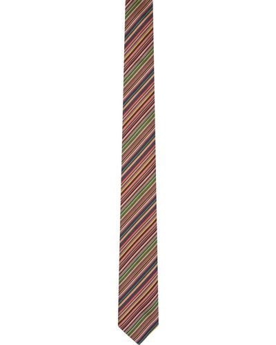 Paul Smith Signature Stripe Tie - Black