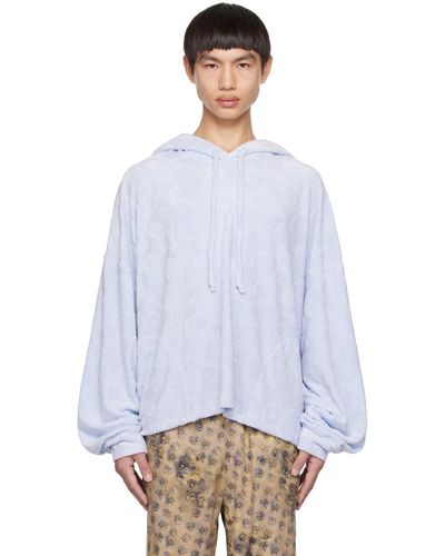 Acne Studios Blue Relaxed Hoodie - White