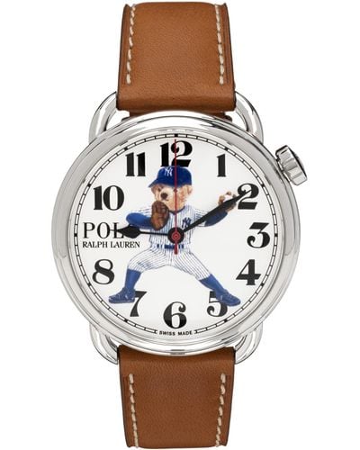 Polo Ralph Lauren ブラウン Polo ベア Yankees 腕時計 - ブラック