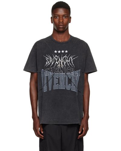 Givenchy T-shirt gris à harnais - Noir
