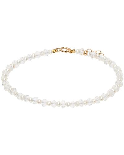 JIA JIA Bracelet blanc à perles de quartz et perles d'eau douce - birthstone - Noir