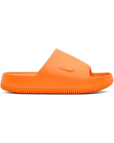 Nike Orange Calm Slides - Black