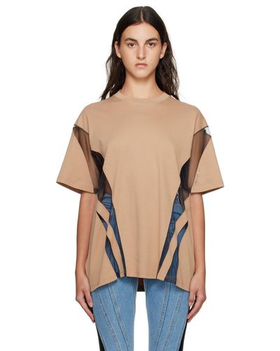 Mugler Brown Illusion T-shirt - Blue