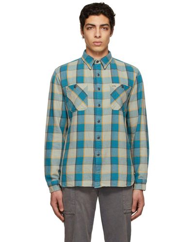 Blue and Yellow Shirts for Men | Lyst