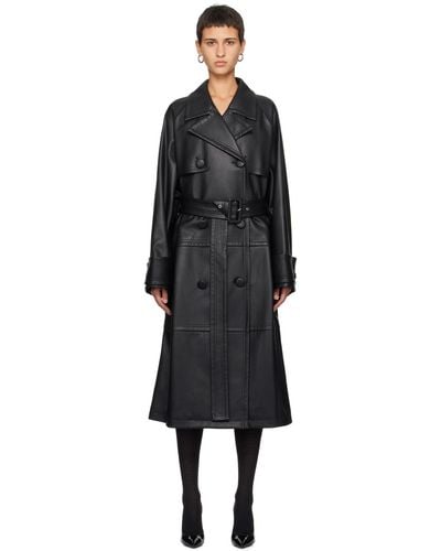 Stand Studio Betty Faux-leather Trench Coat - Black