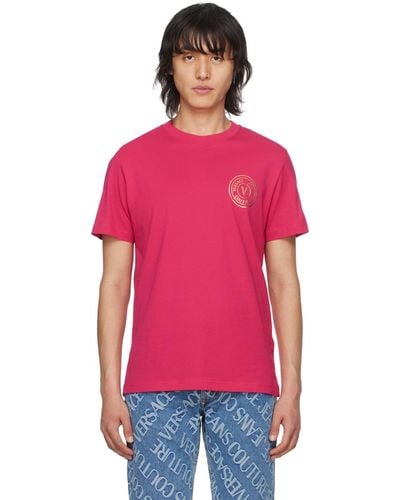 Versace Jeans Couture レターvエンブレム Tシャツ - レッド