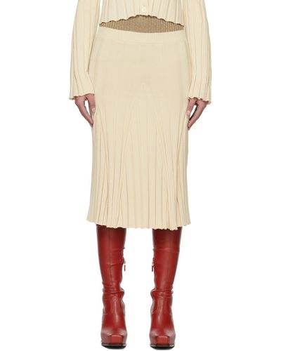 Stella McCartney Off-white Paneled Midi Skirt - Natural