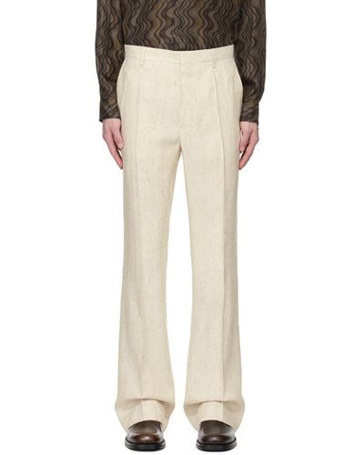 Dries Van Noten Off-white Flared Trousers - Multicolour