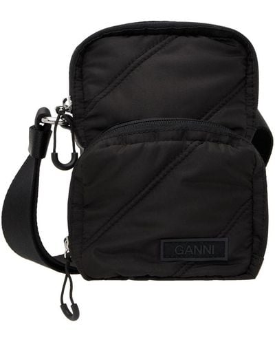 Ganni Recycled Tech Quilted Pouch - Black