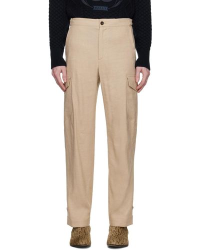 Bally Beige Straight Cargo Trousers - Natural