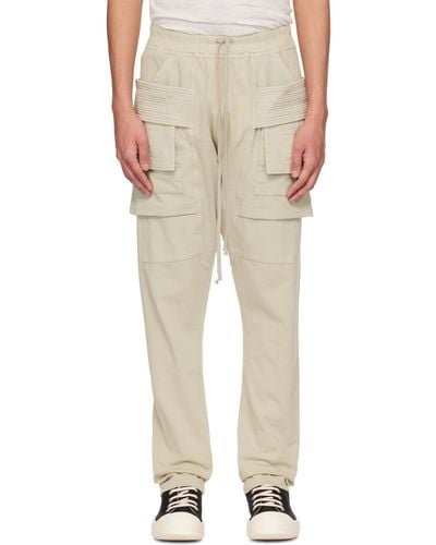 Rick Owens Off-white Creatch Cargo Pants - Natural