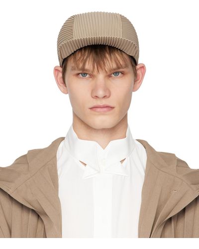 Homme Plissé Issey Miyake Homme Plissé Issey Miyake Beige Pleats Cap - White