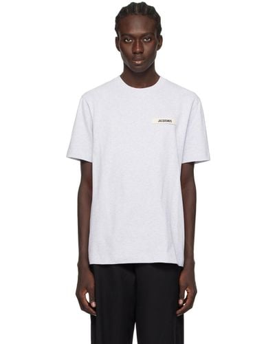 Jacquemus Les Classiquesコレクション ホワイト Le T-shirt Gros Grain Tシャツ