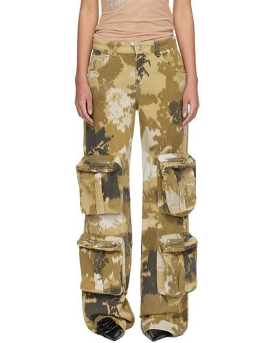 Blumarine Brown Camouflage Denim Cargo Trousers - Multicolour