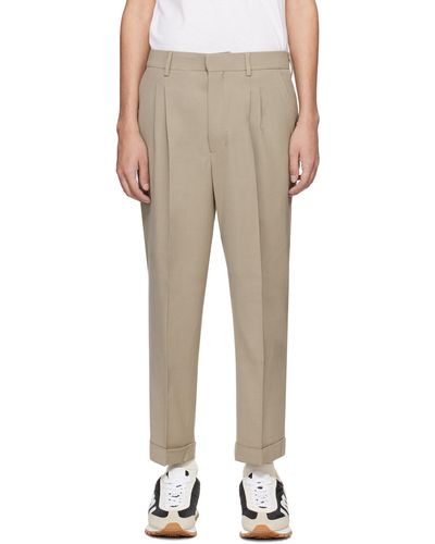 Ami Paris Taupe Carrot-fit Trousers - Natural