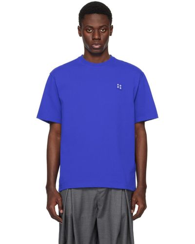 Adererror T-shirt 01 bleu à étiquette à logo - significant