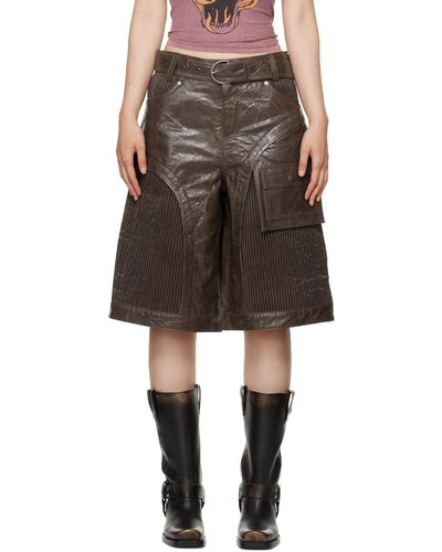 ANDERSSON BELL Sunbird Panel Faux-Leather Shorts - Black