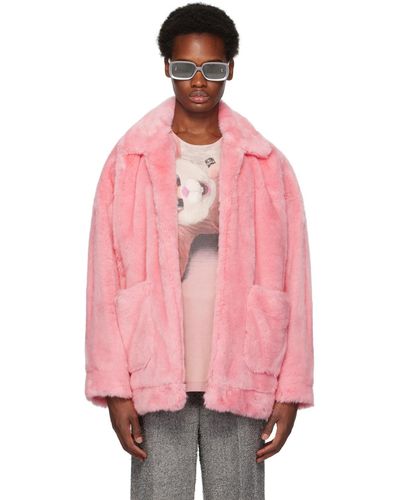 Doublet Hand-painted Faux-fur Jacket - Pink