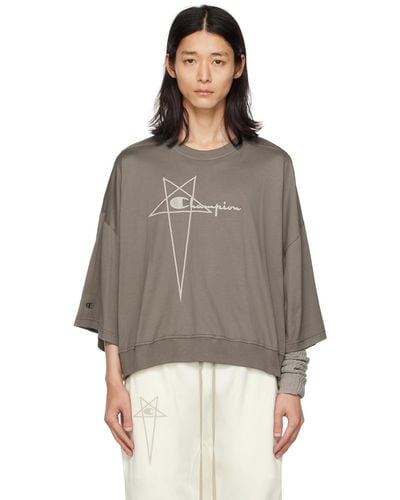 Rick Owens Gray Champion Edition Tommy T-shirt - Brown