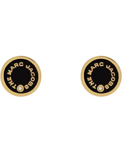 Marc Jacobs Gold 'the Medallion Studs' Earrings - Black
