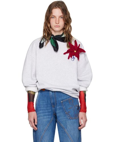 JW Anderson Anchor Embroide Sweatshirt - White