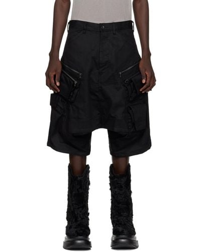 Julius Cargo Denim Shorts - Black