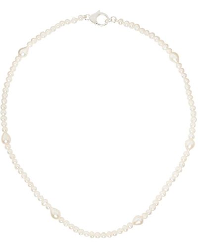 Hatton Labs Collier blanc à perles exclusif à ssense