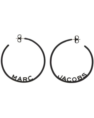 Marc Jacobs Black 'the Monogram Hoops' Earrings