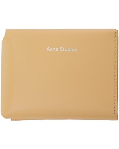 Acne Studios Beige Folded Wallet - Black